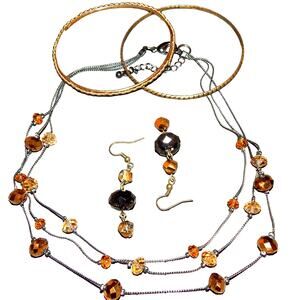 All That Vintage Sparkles~ That Quintessential Necklace Earrings & Bracelet Set